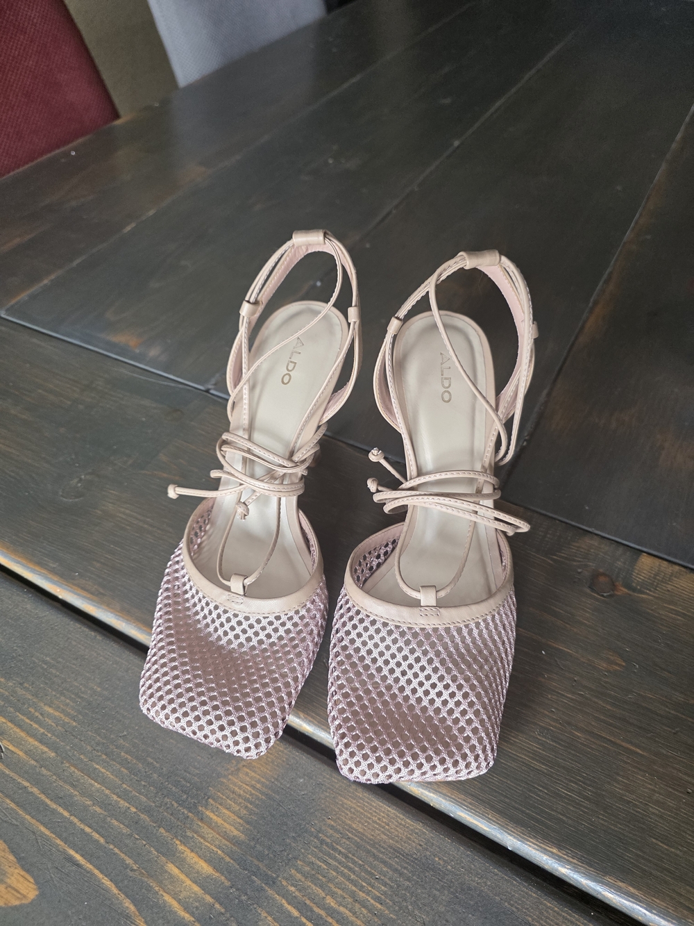 Aldo Pink Mesh Strappy Heels